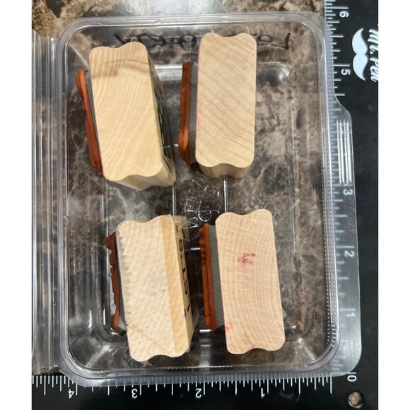 Stampin Up! 2003 Wood mounted Rubber Stamp set of 4 Let's Party - Picture 4 of 9